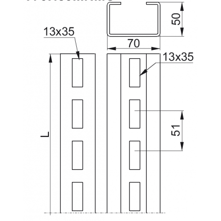 CWT70H50/3,2NMC 867832 BAKS - ceownik wzmocniony