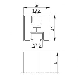 Profil aluminiowy PAL40H40/2,1 894621 BAKS