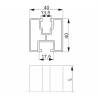 Profil aluminiowy PAL40H40/2,2 - BAKS 894622