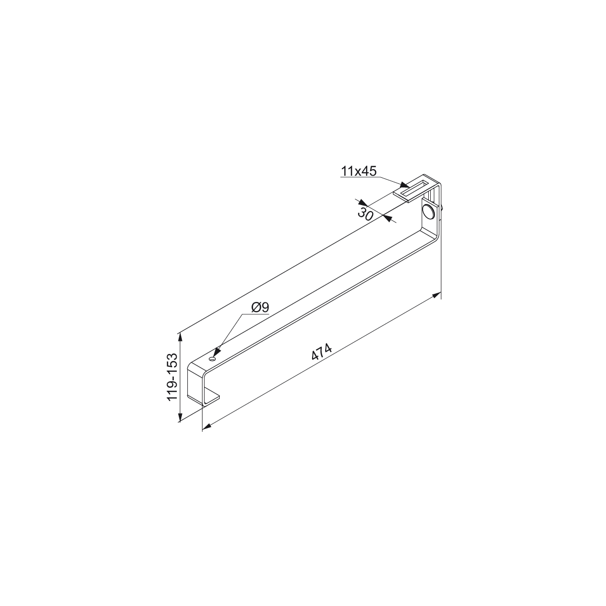 DURSE 898141 Uchwyt dachowy regulowany
