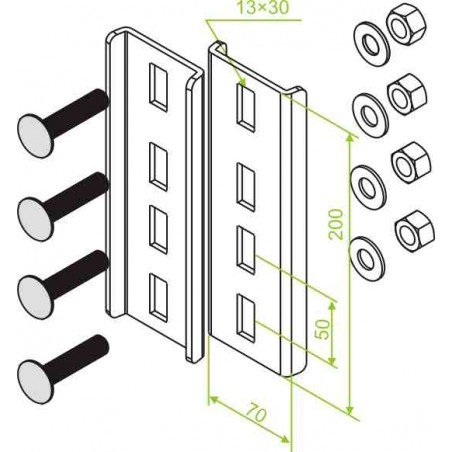 Płytka stosowana jako element łączenia dwuteowników - 700420 Baks