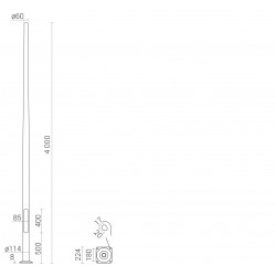 Słup aluminiowy SAL-4/B60 4m 42102/C45