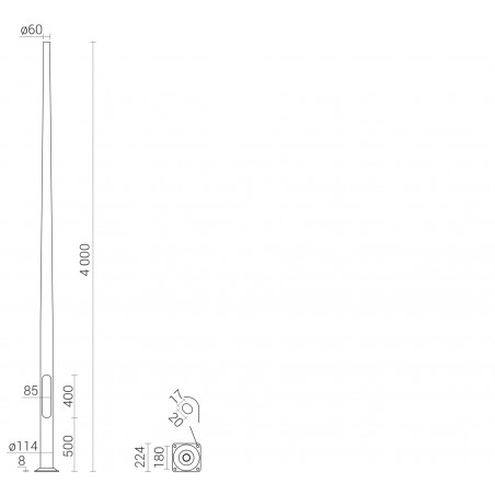 Słup aluminiowy SAL-4/B60 4m 42102/C45