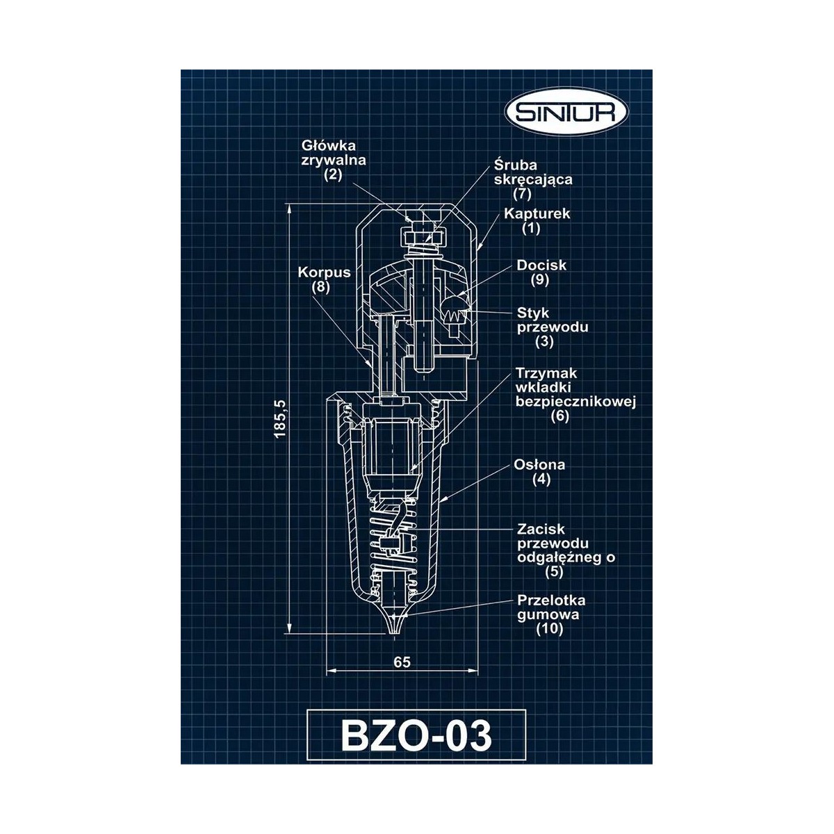 Złącze bezpiecznikowe Sintur - BZO-03 schemat
