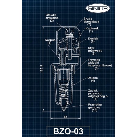 Złącze bezpiecznikowe Sintur - BZO-03 schemat