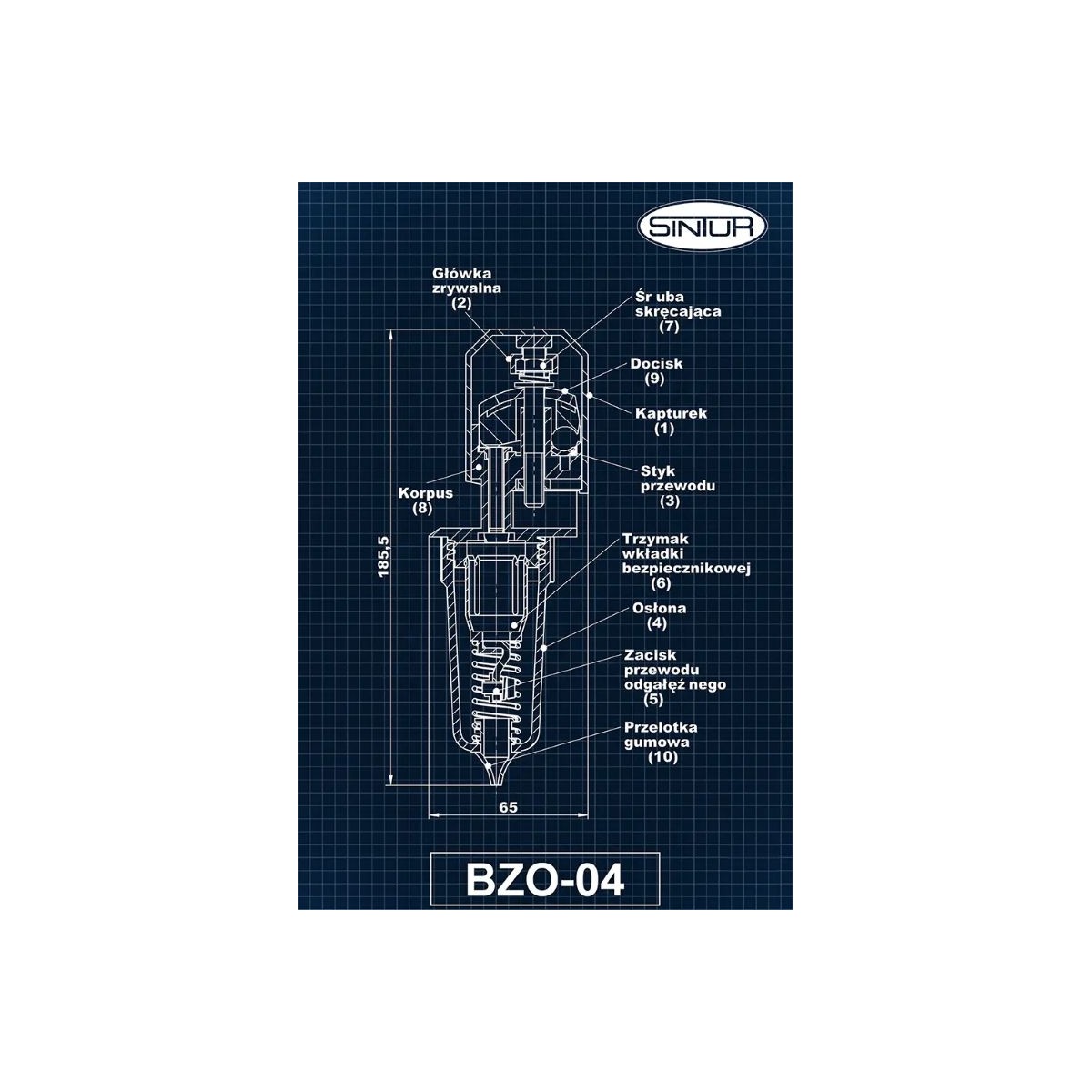 Złącze Bezpiecznikowe Sintur - BZO-04 schemat