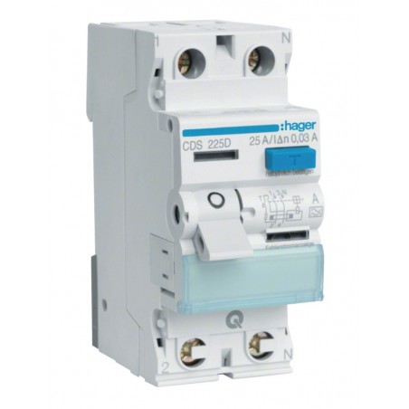 Wyłącznik różnicowoprądowy Typ A 1P+N 25A/30mA QuickConnect CDS225D
