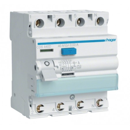 Wyłącznik różnicowoprądowy Typ A 3P+N 25A/30mA QuickConnect CDS425D
